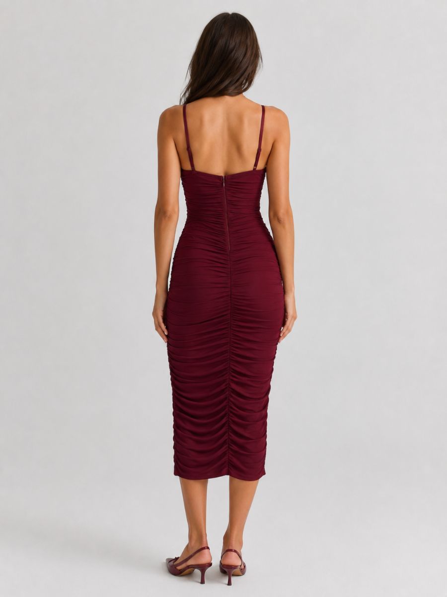 Mesh Around Midi Dress
