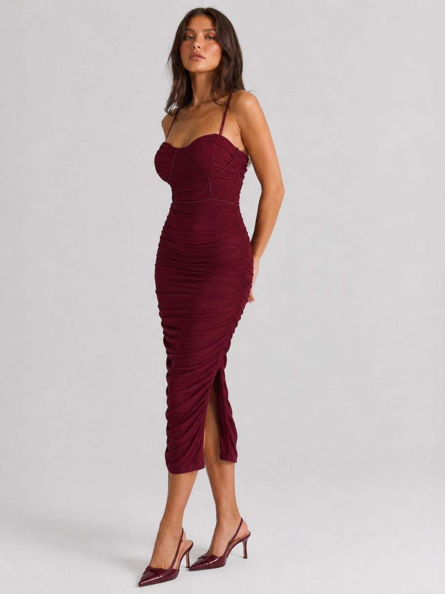 Mesh Around Midi Dress