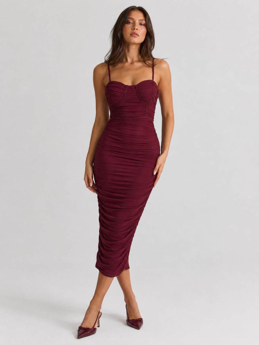 Mesh Around Midi Dress