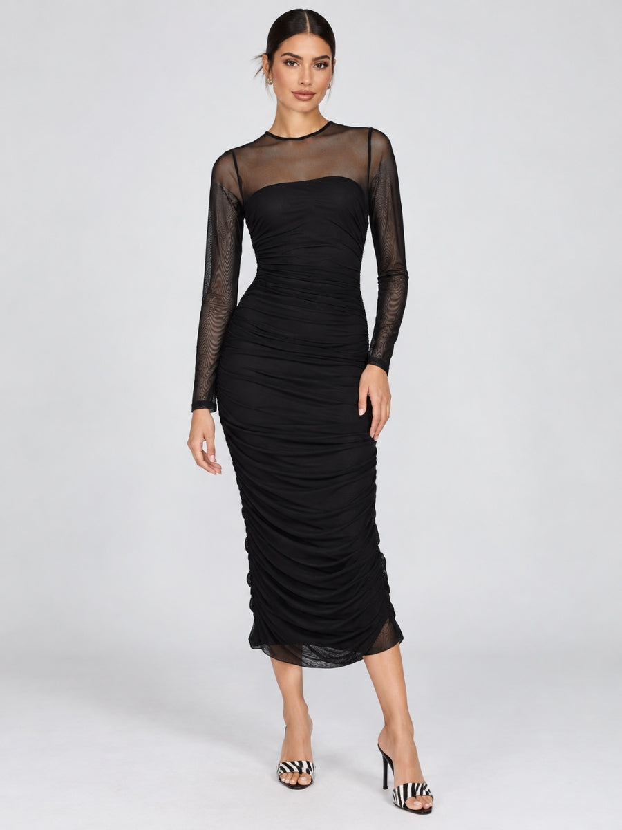 Constance Mesh Jersey Midi Dress
