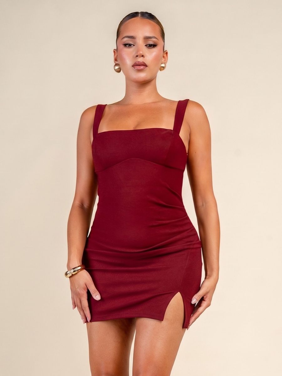 Forever Techno Square Neck Mini Dress