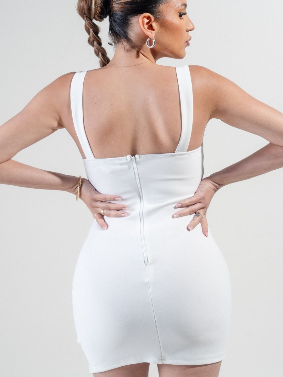 Forever Techno Square Neck Mini Dress