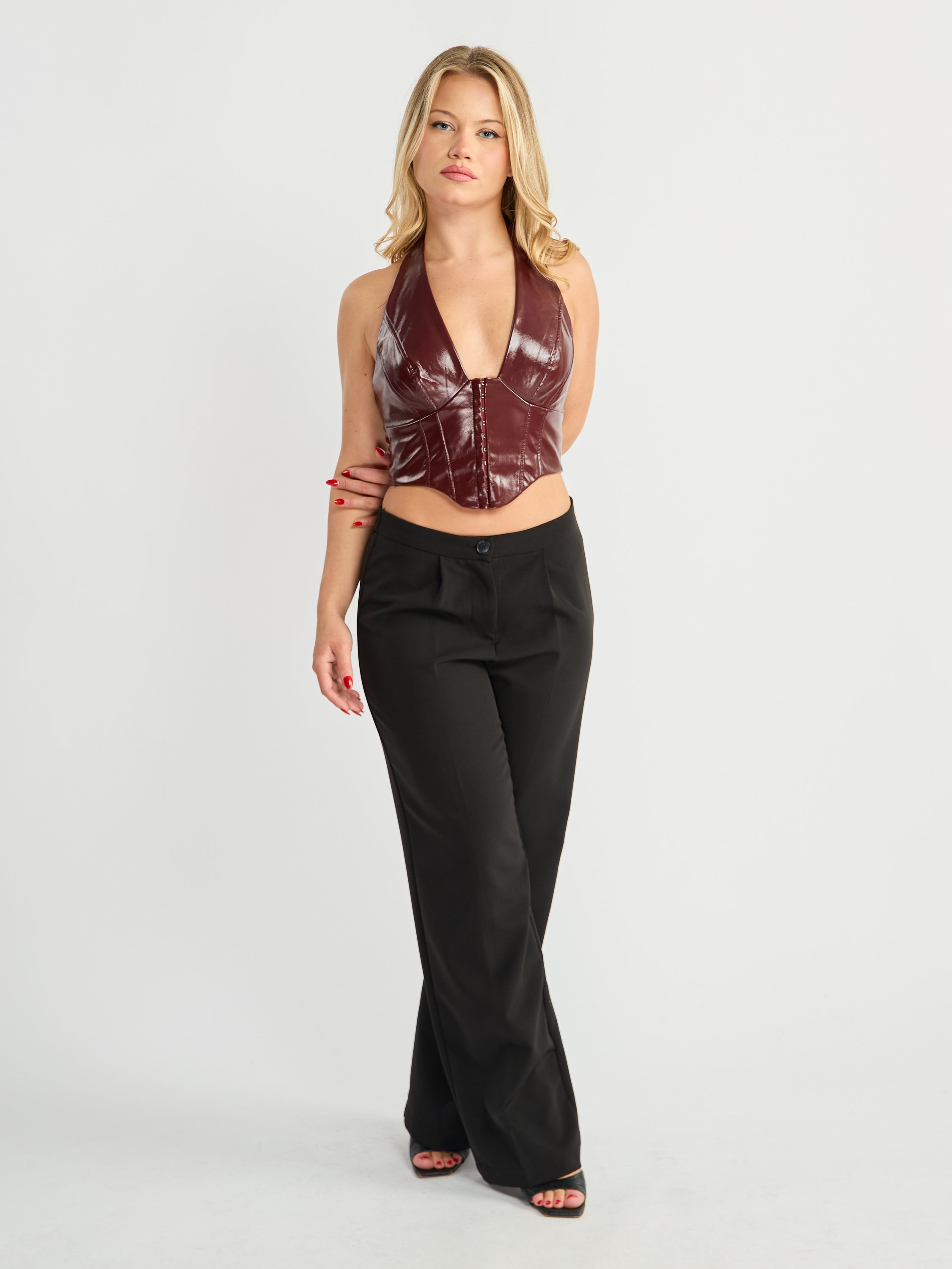 Cherry Halter Corset Top