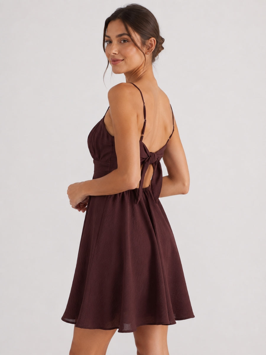 Hallie Ruched Tie Back Dress