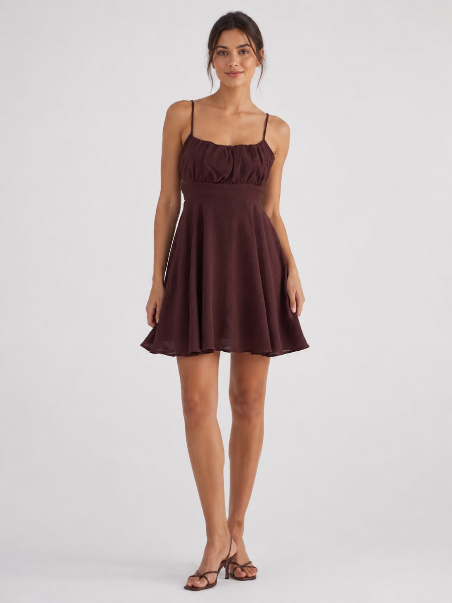 Hallie Ruched Tie Back Dress