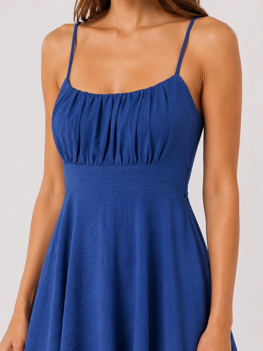 Hallie Ruched Tie Back Dress