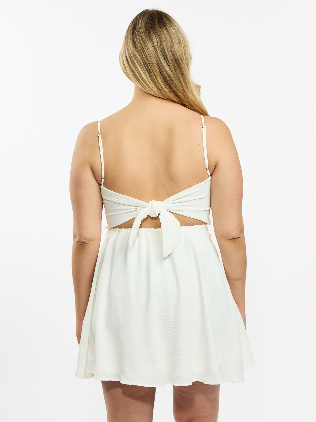 Hallie Ruched Satin Tie Dress