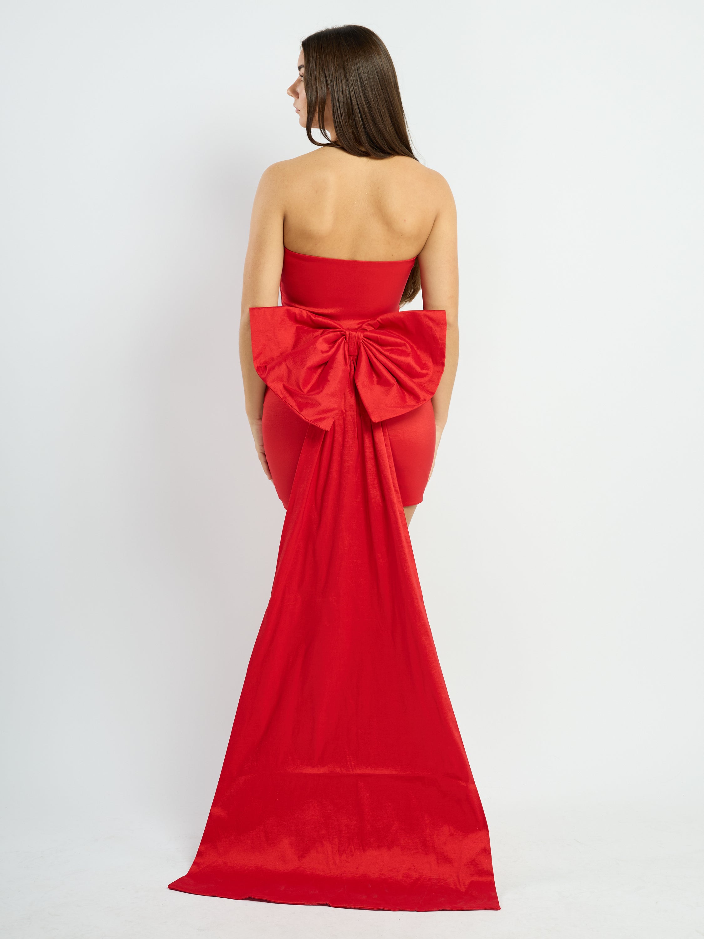 Paige Taffeta Bow Back Mini Dress