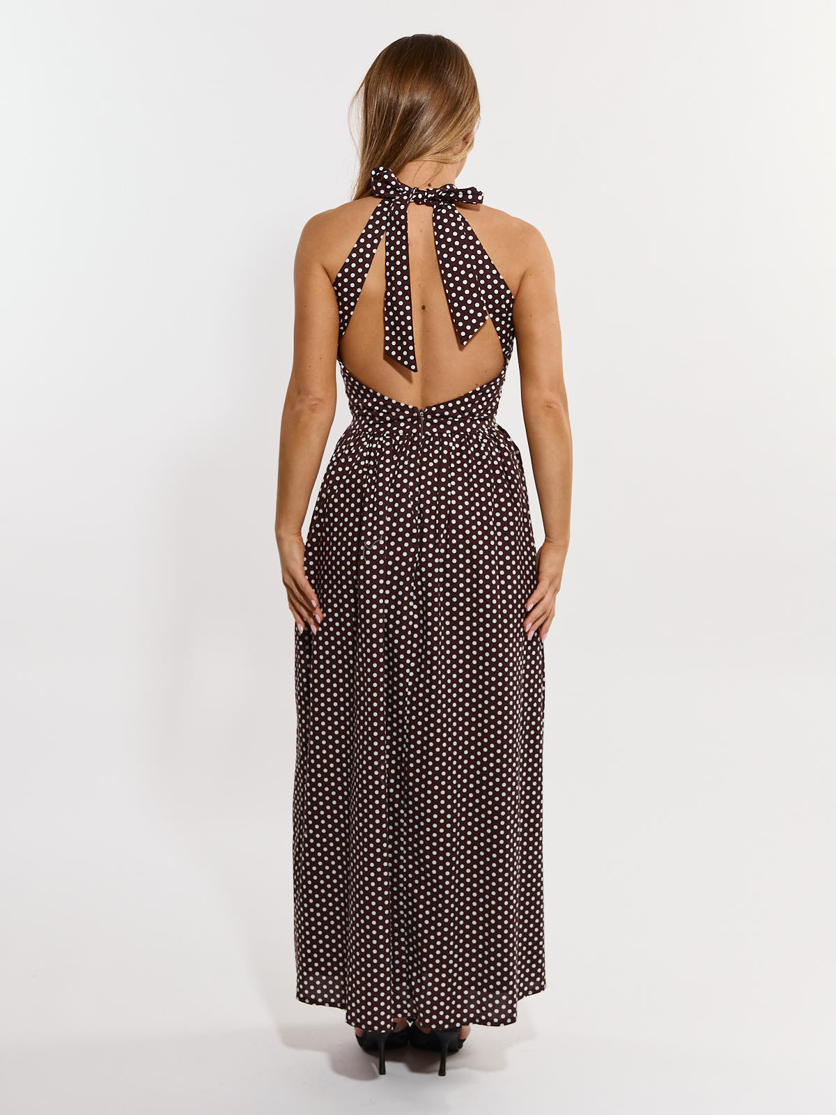 Paloma Polka Dot Halter Maxi Dress