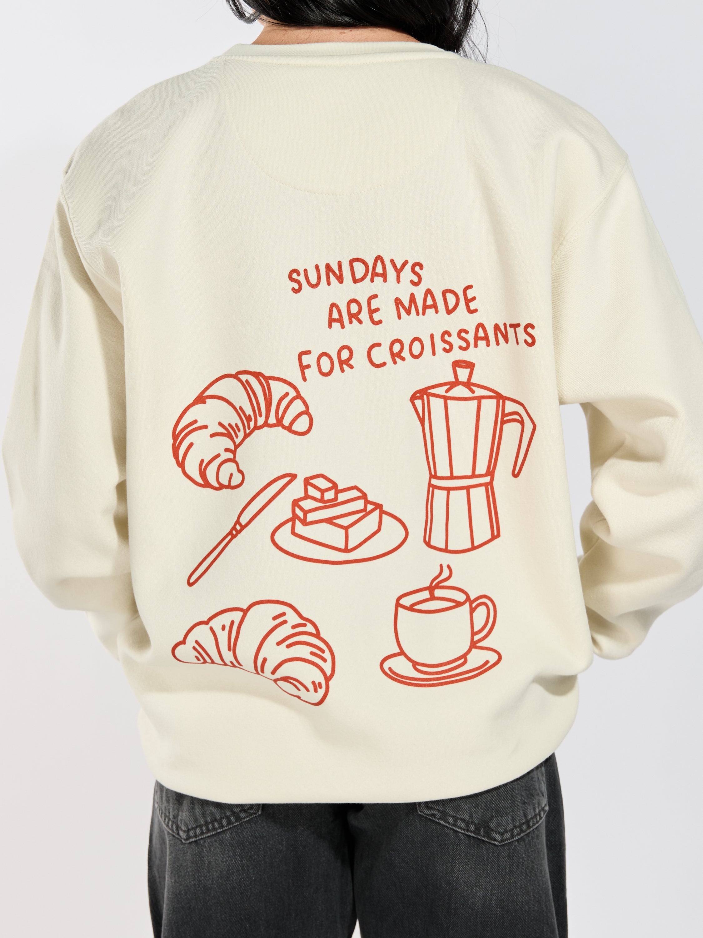 Sundays Are Made For Croissants Crew Sweatshirt