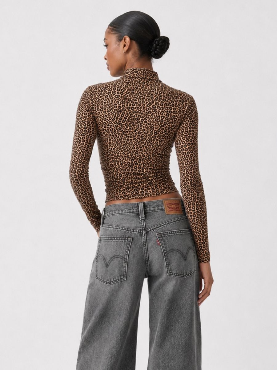 Lyon Leopard Ruched Top