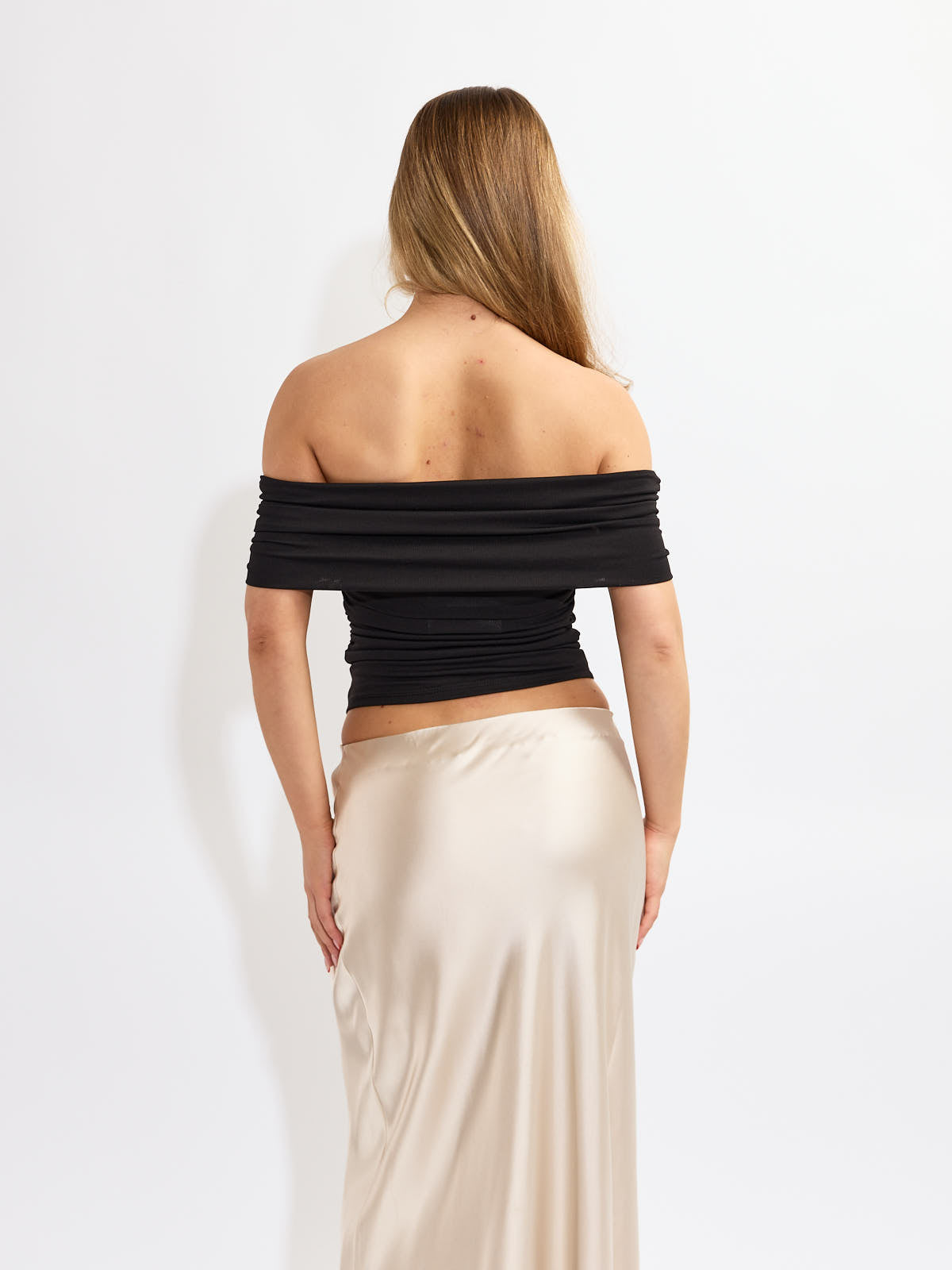 Melody Off Shoulder Knit Cinch Top
