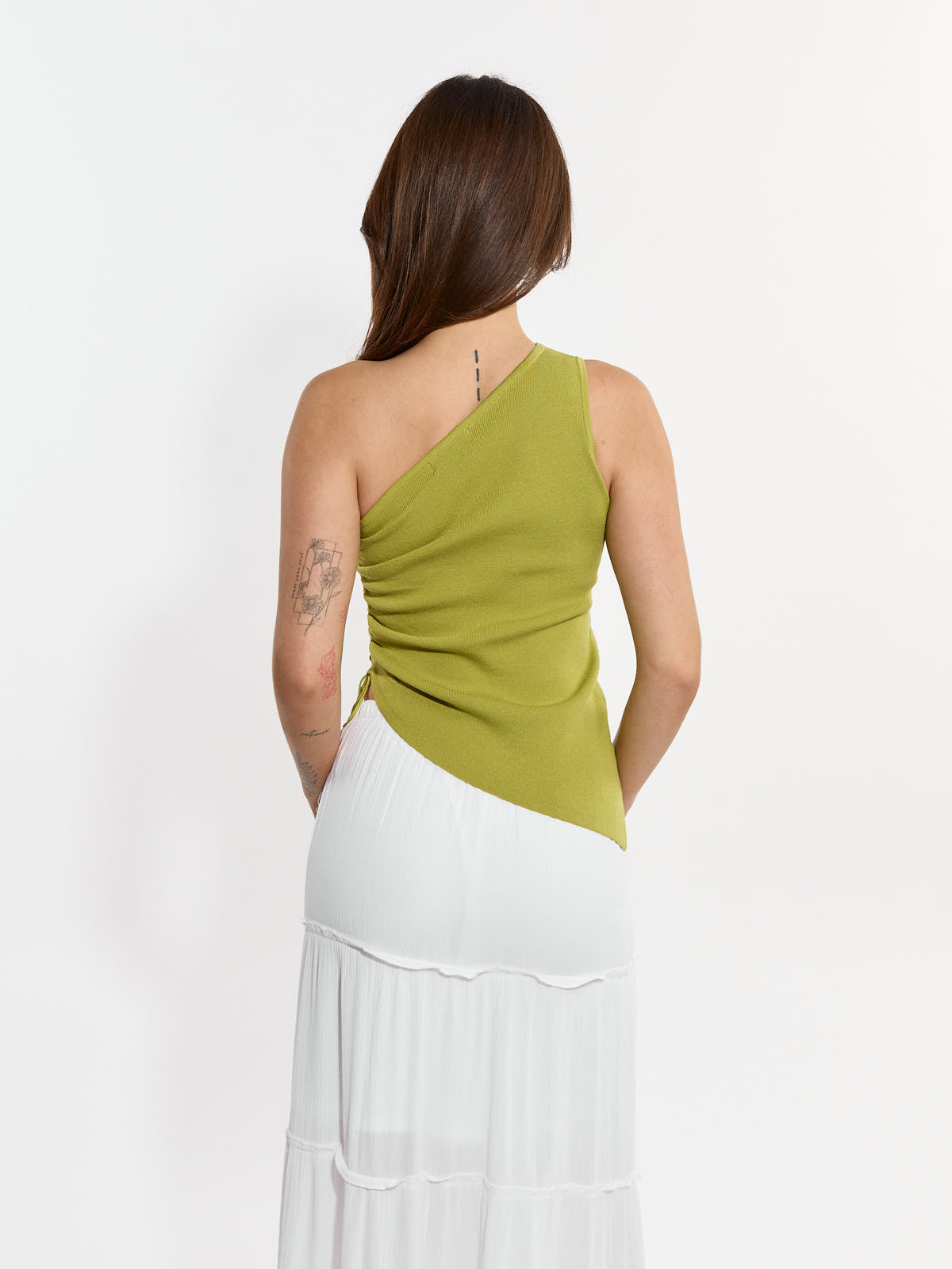 Jori One-Shoulder Tie Asymmetrical Knit Top