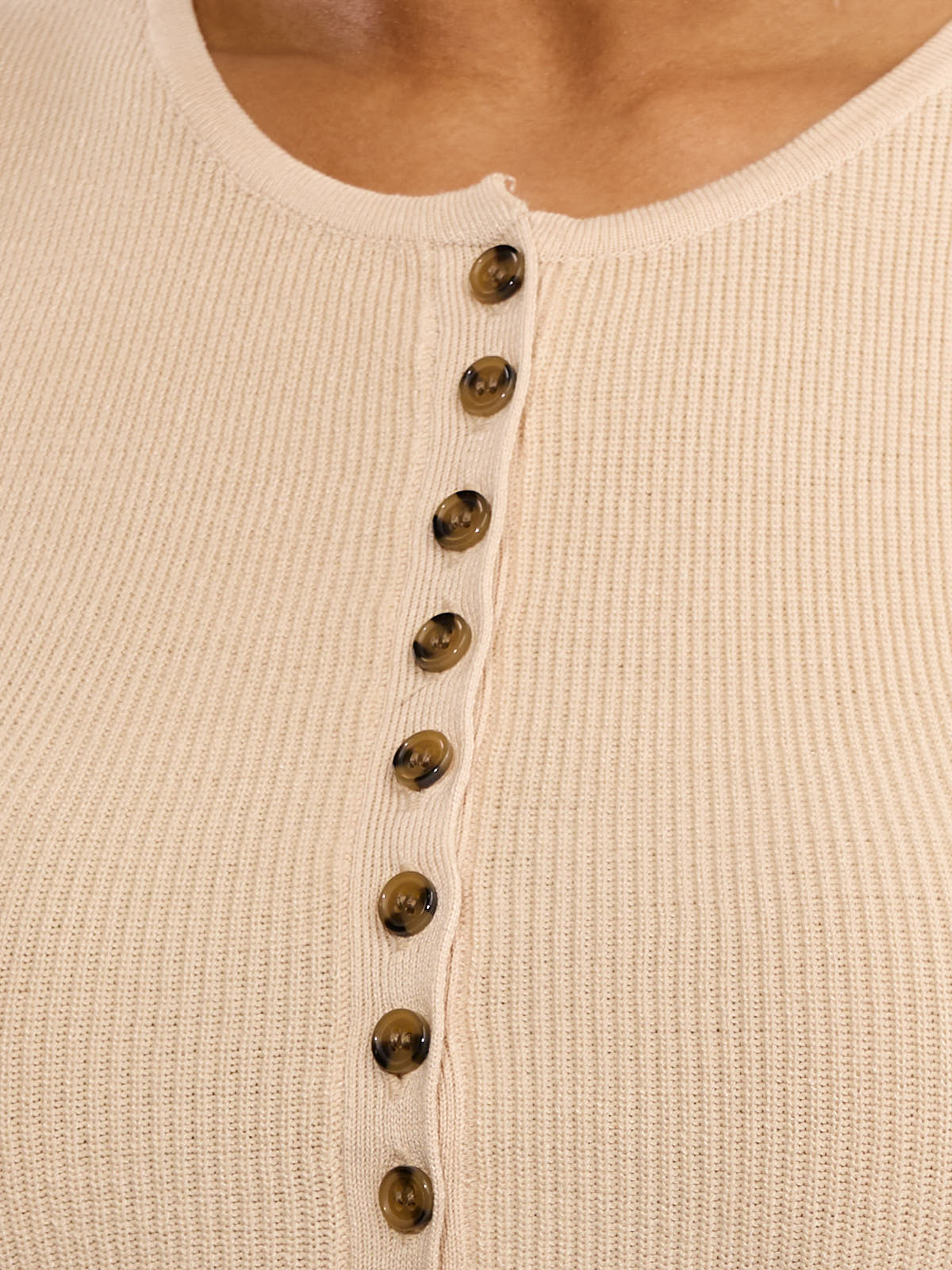 Lucca Button Peplum Sleeveless Knit Top