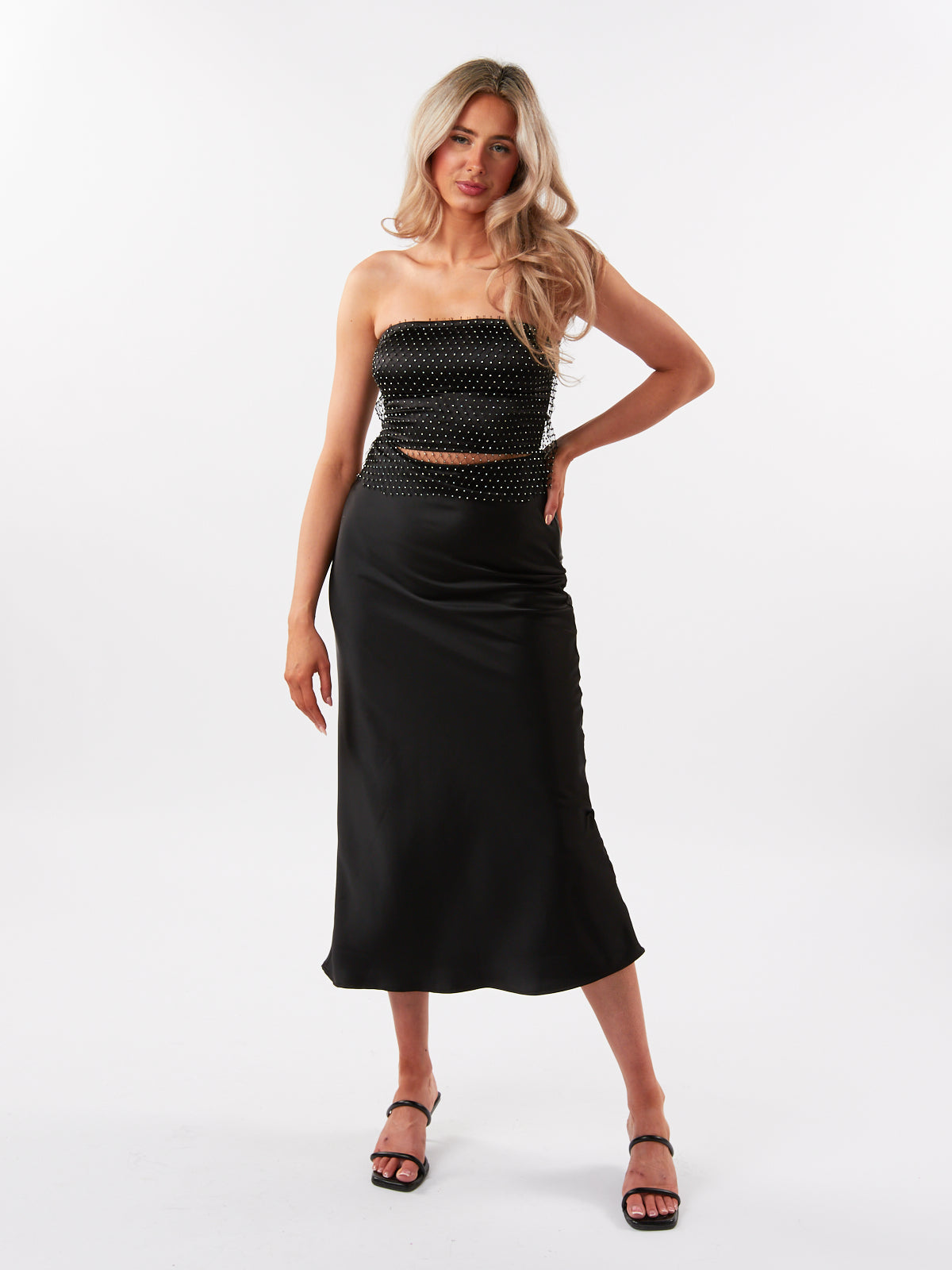 Rhinestone Fishnet Tube Top