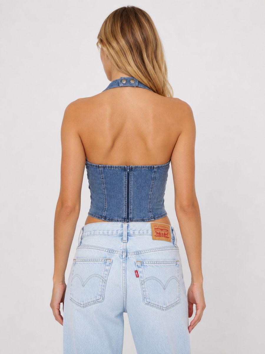Willow Denim Halter Vest