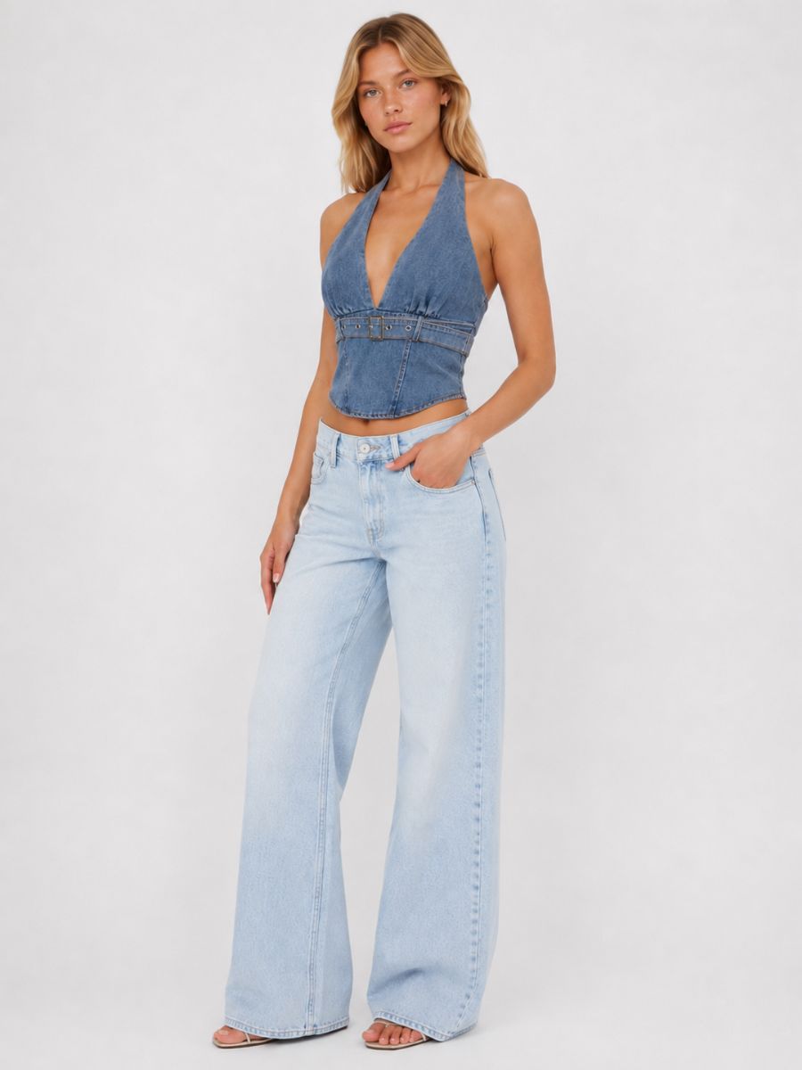 Willow Denim Halter Vest