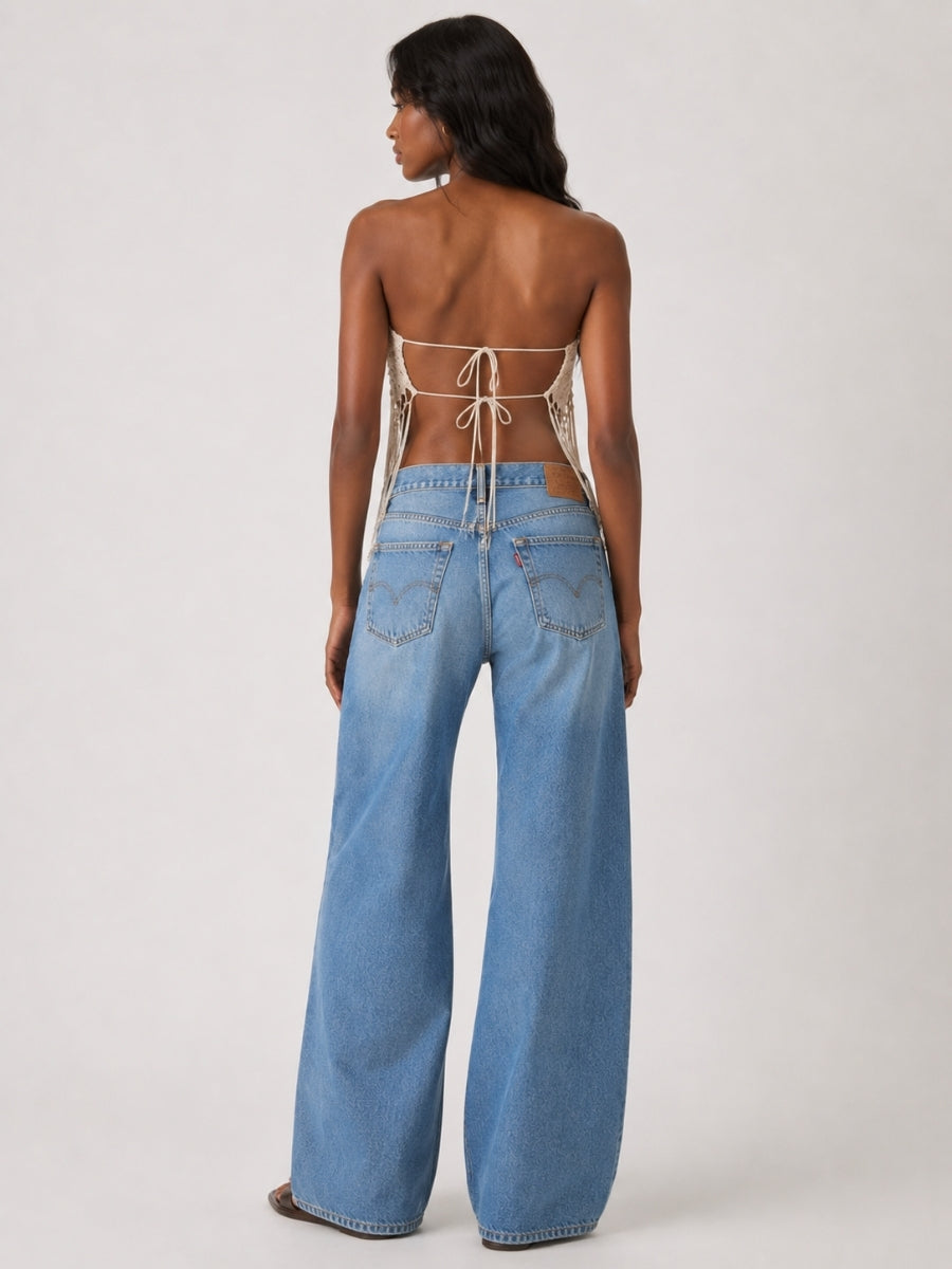 Sammi Sequin Crochet Band Top