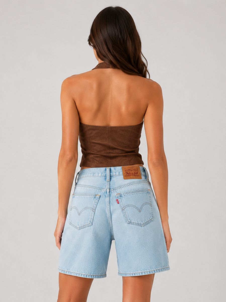 Walker Front Tie Studded Top
