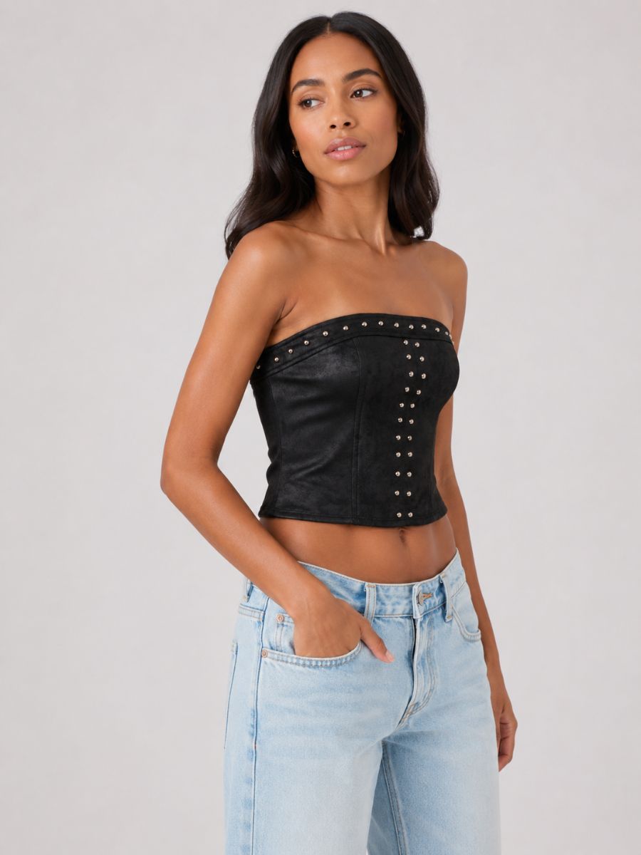 Willow Studded Suede Tube Top