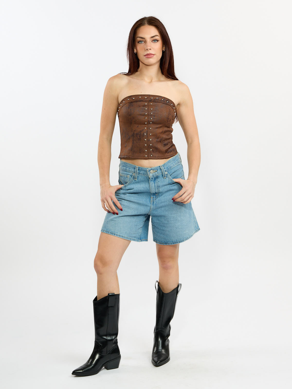 Willow Studded Suede Tube Top