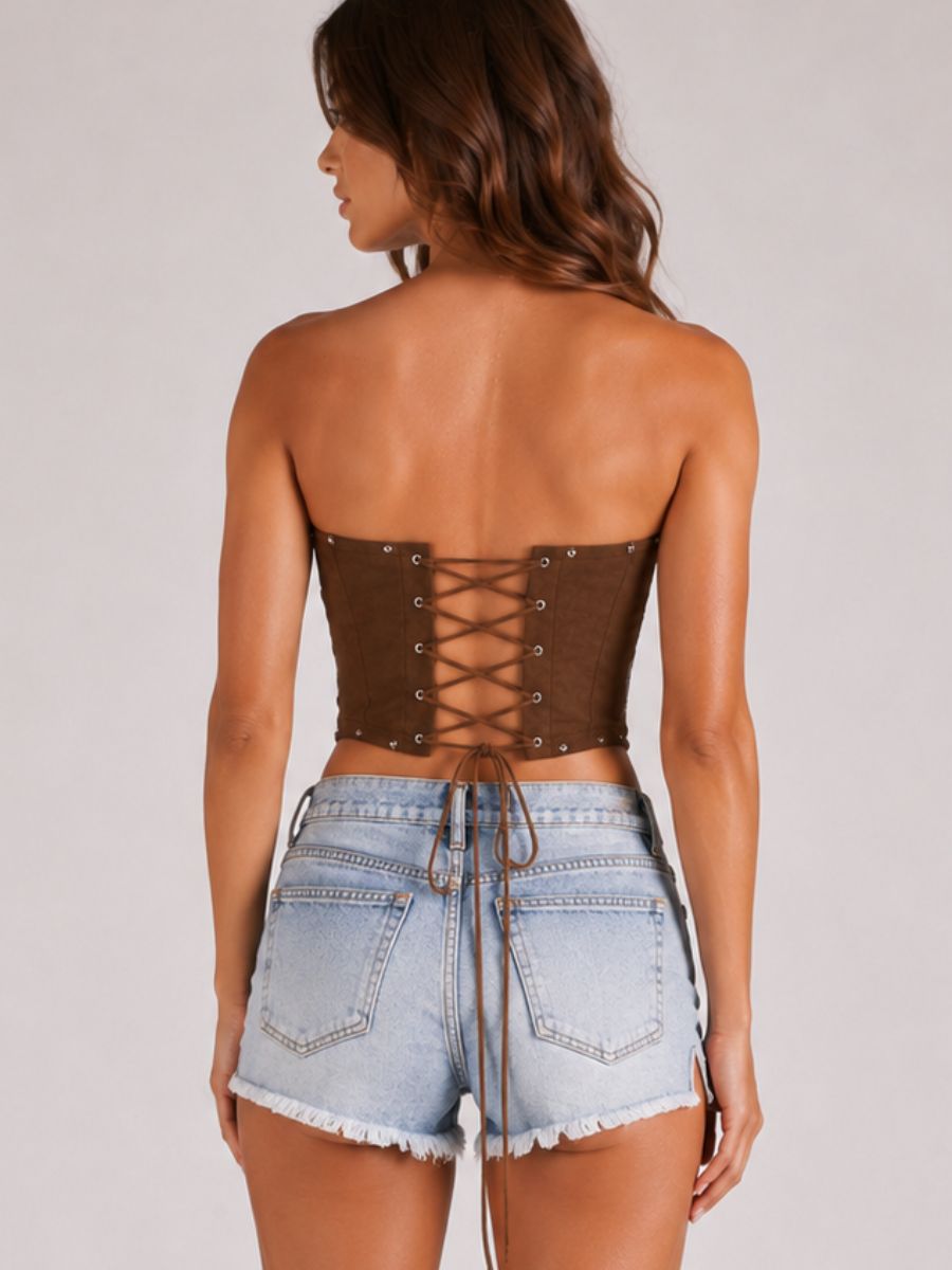 Brando Suede Tie Back Bandana Top