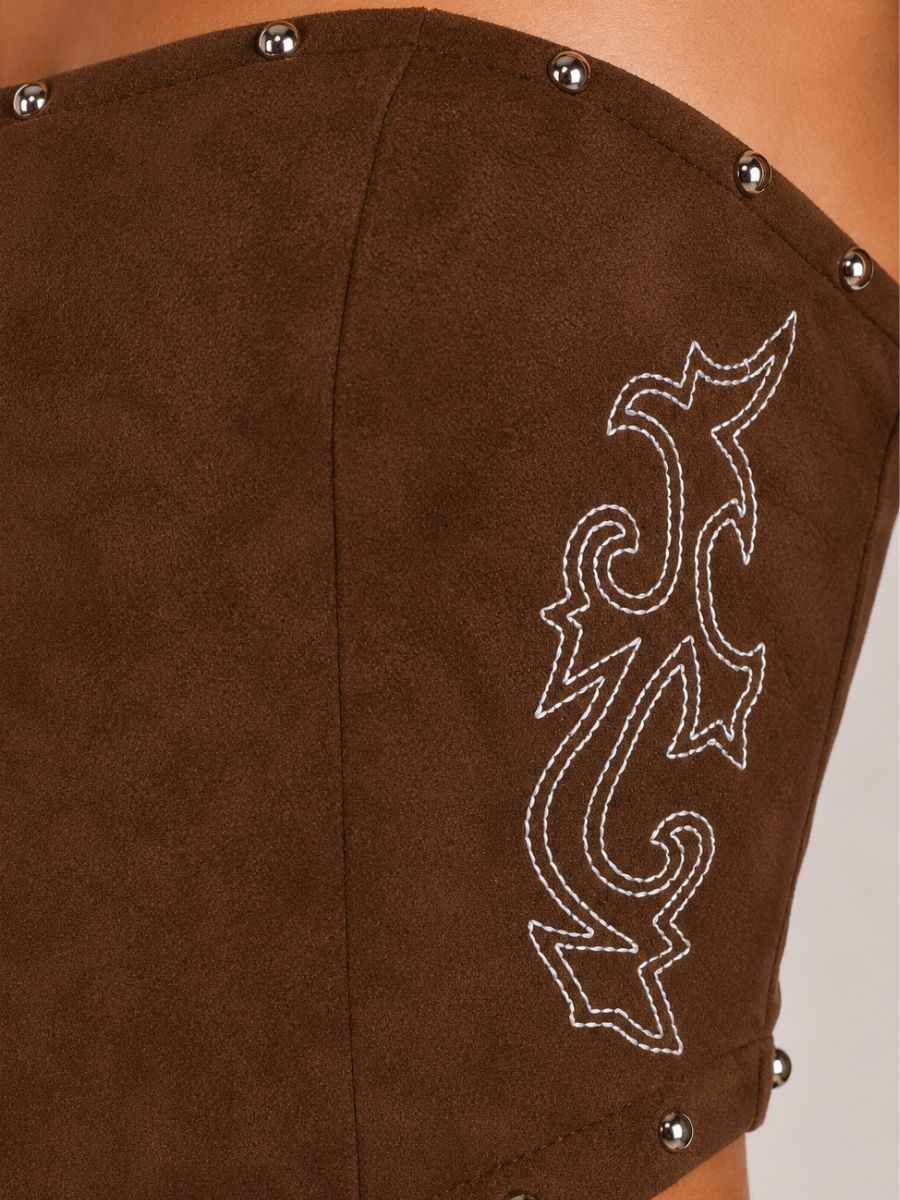 Brando Suede Tie Back Bandana Top
