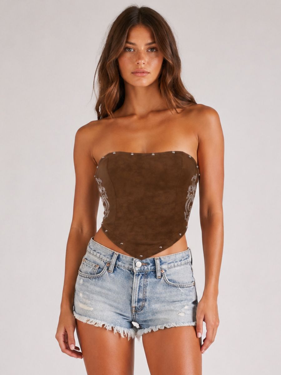 Brando Suede Tie Back Bandana Top