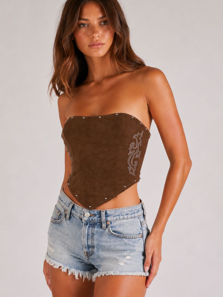 Brando Suede Tie Back Bandana Top