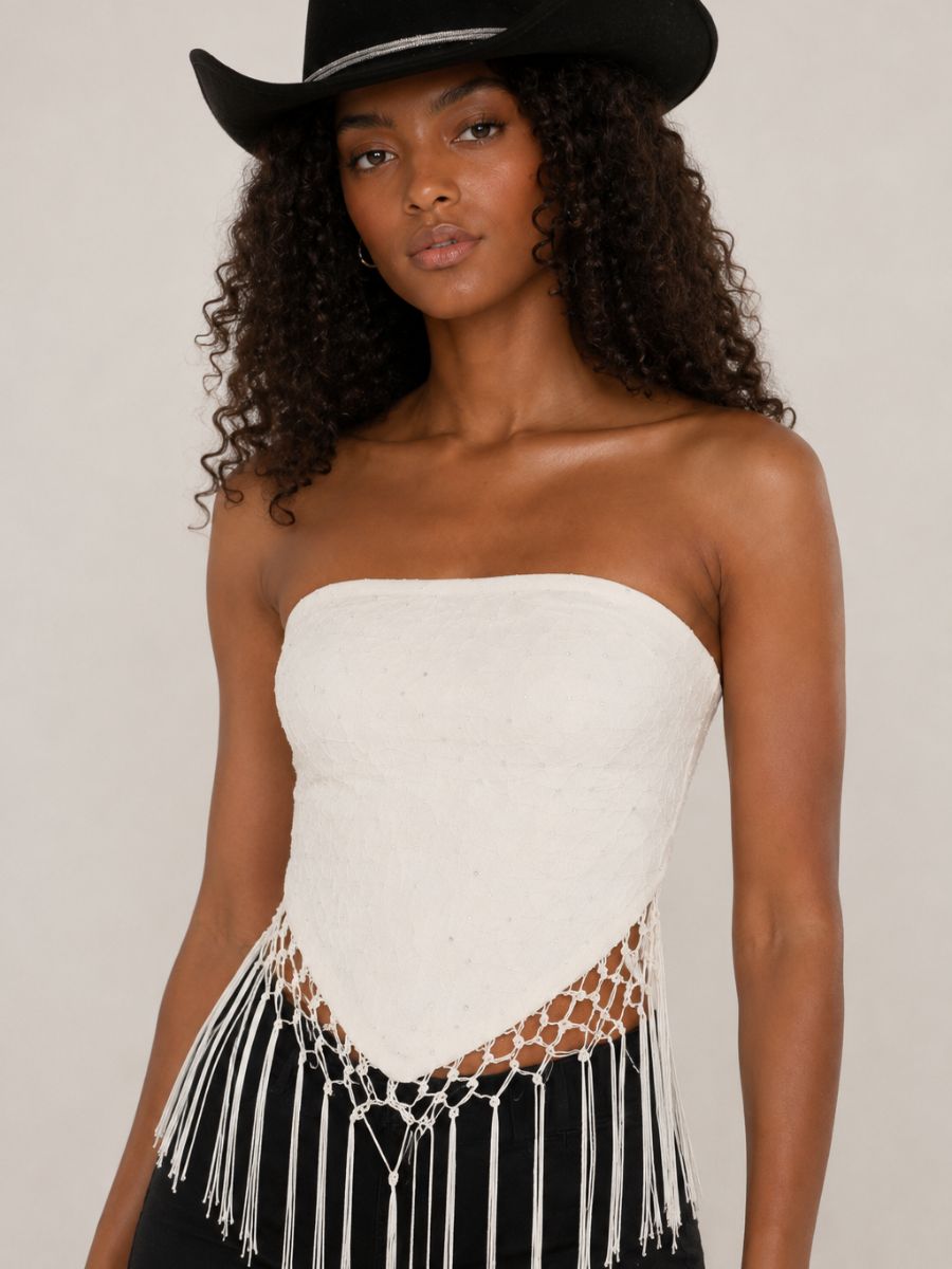 Tiff Lace & Glitter Bandana Top