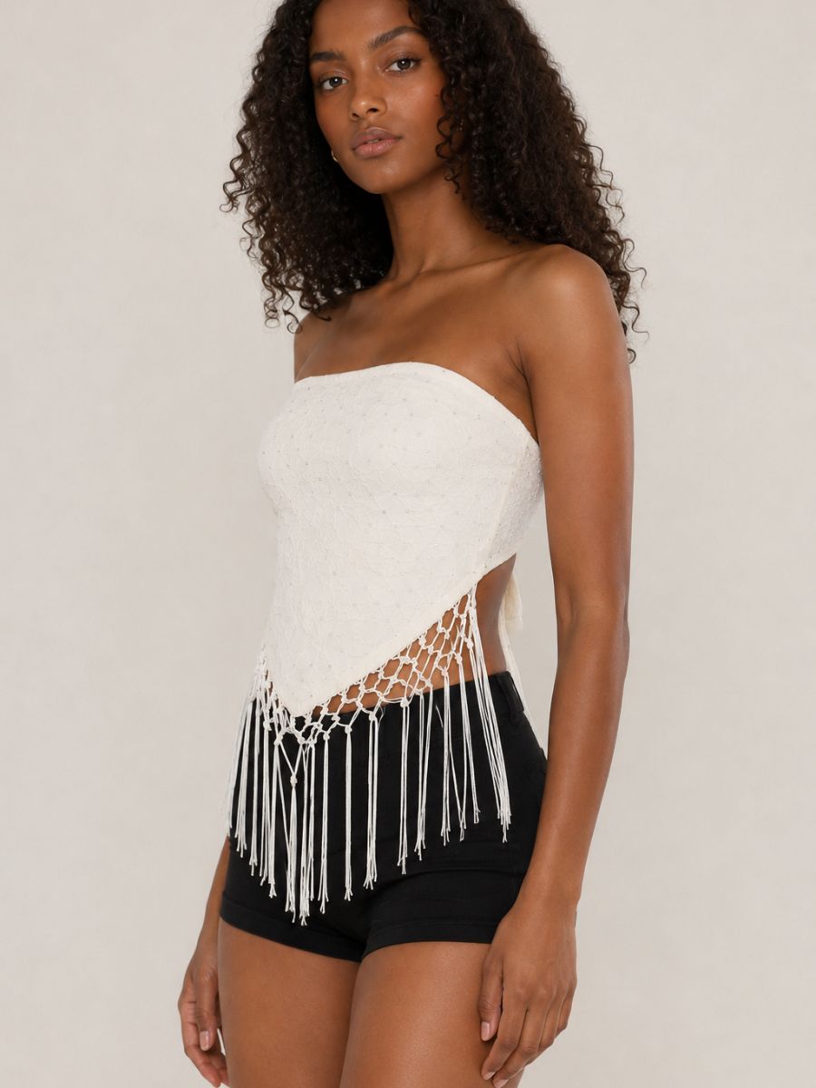 Tiff Lace & Glitter Bandana Top