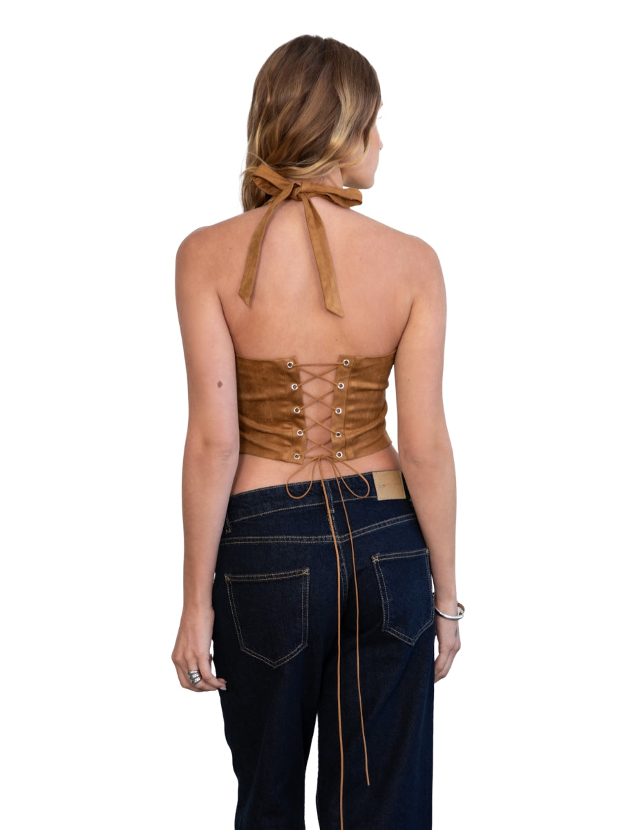 Margee Western Embroidered Suede Top