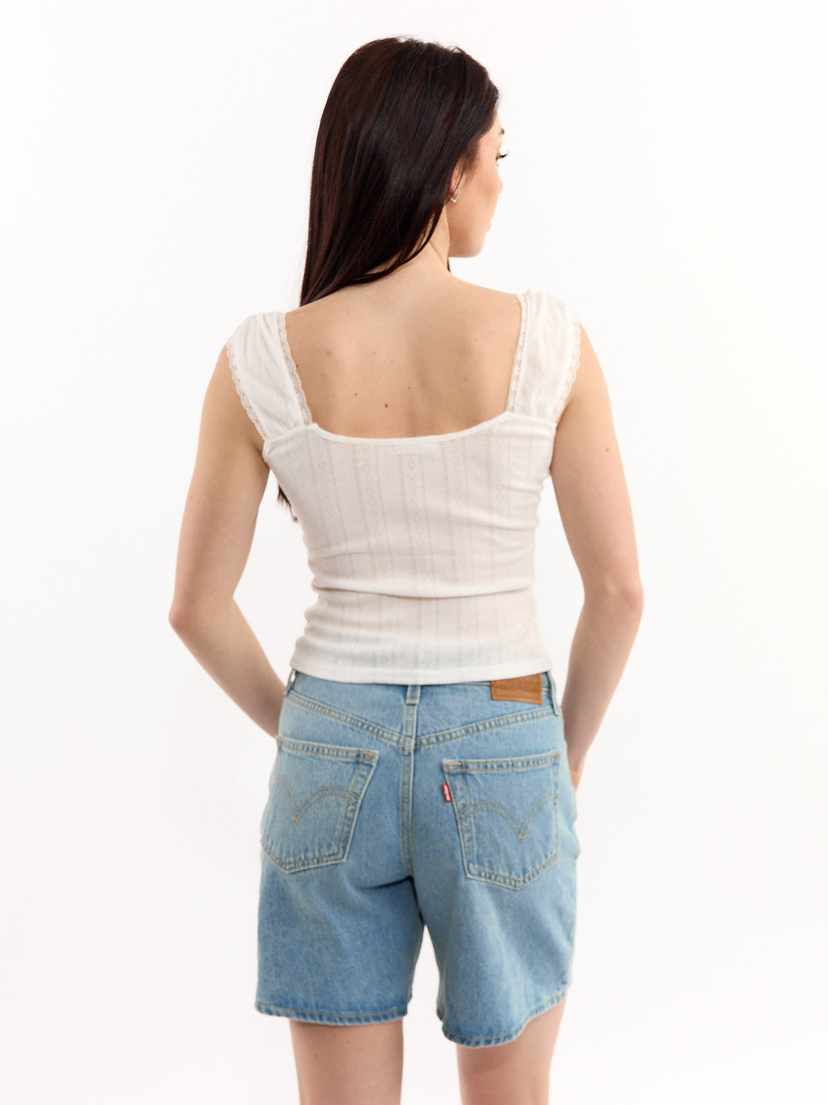 Alyssa Lace Trim Knit Top