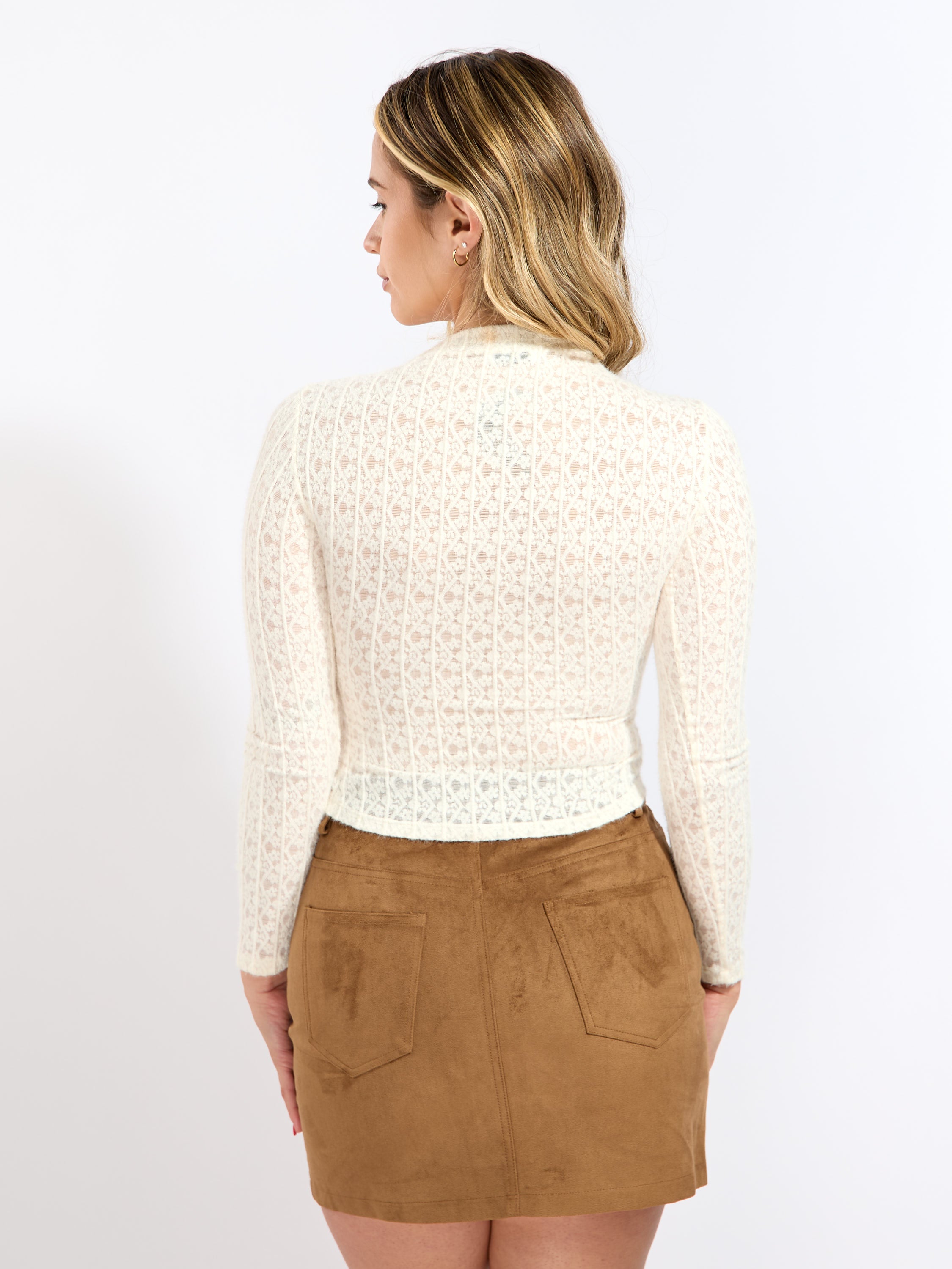 Floral Mockneck Knit Top