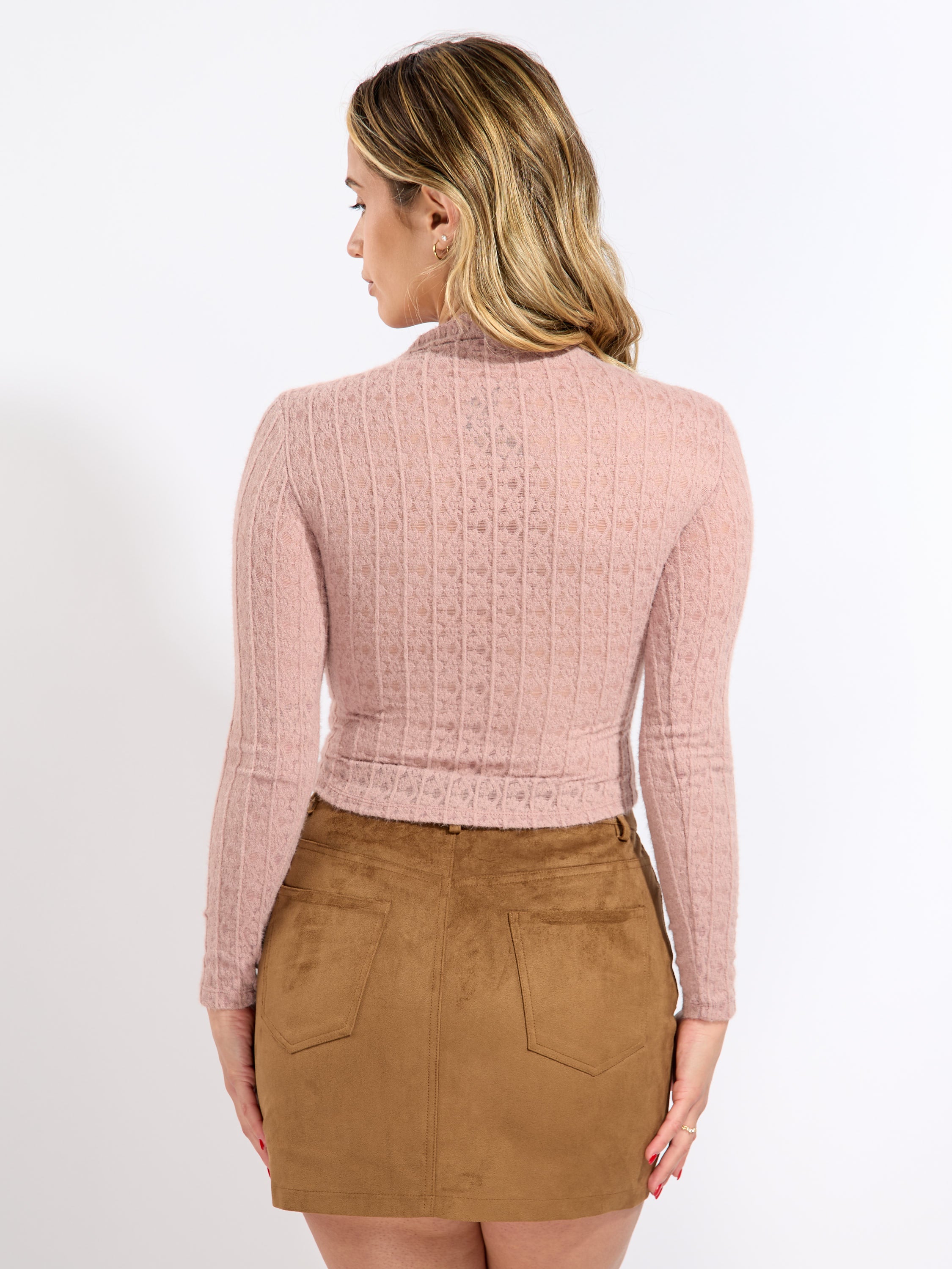 Floral Mockneck Knit Top