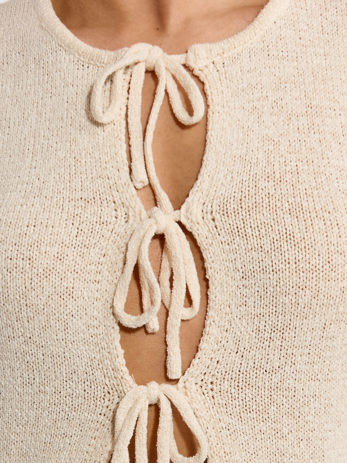 Catie Sleeveless Bow Tie Knit Top