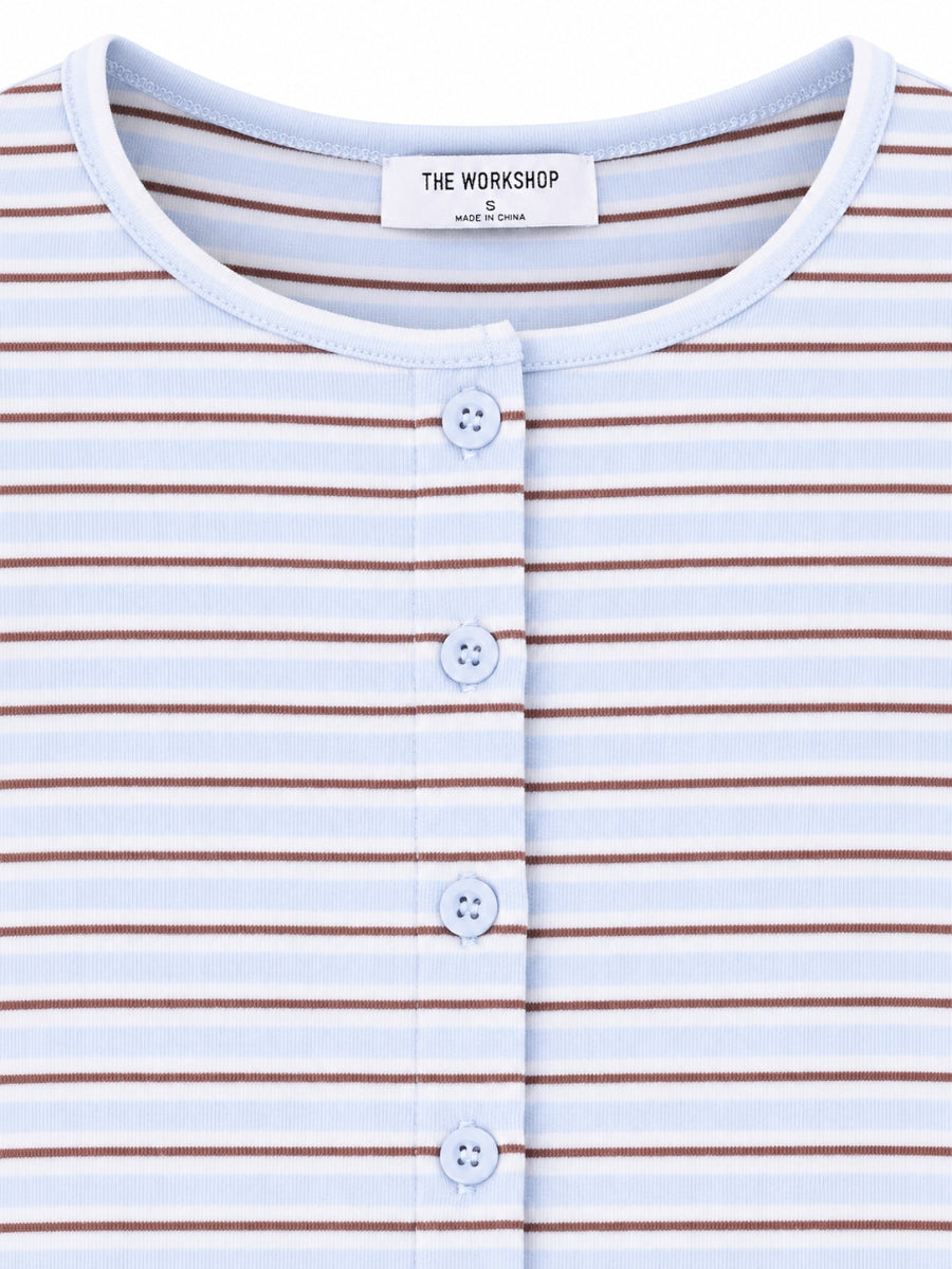 Summer Stripe Short Sleeve Button Down Top