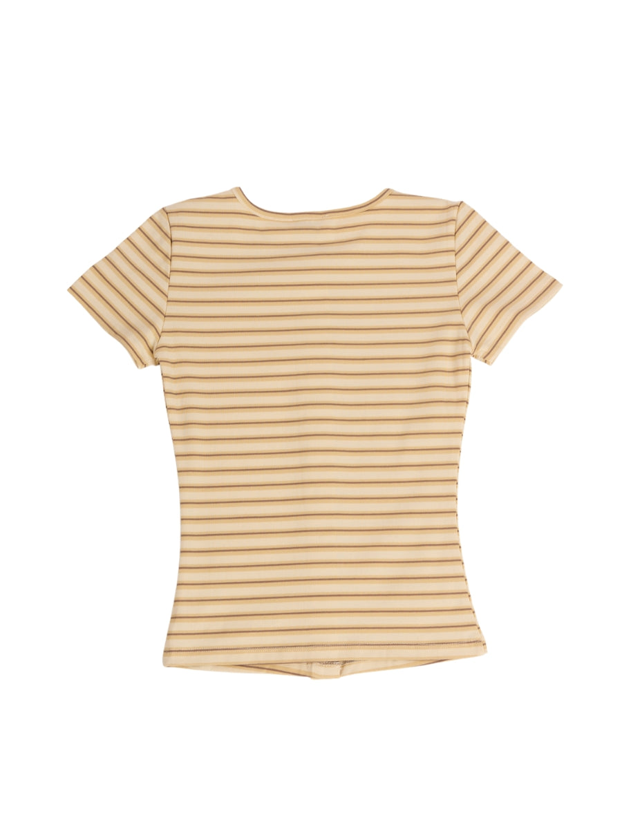 Summer Stripe Short Sleeve Button Down Top