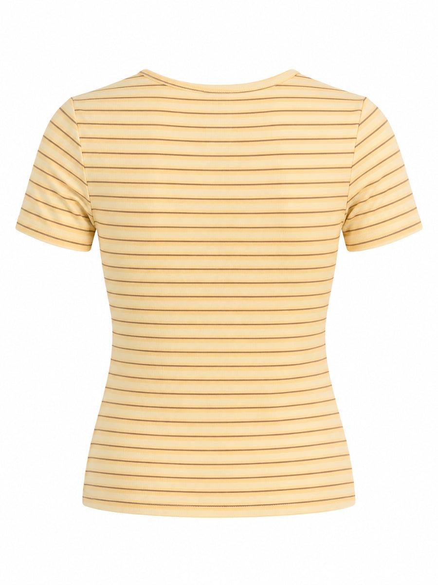 Summer Stripe Short Sleeve Button Down Top