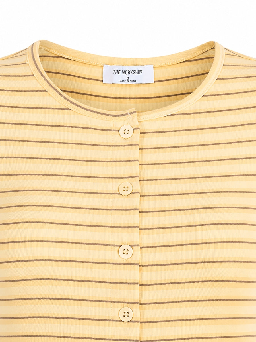 Summer Stripe Short Sleeve Button Down Top