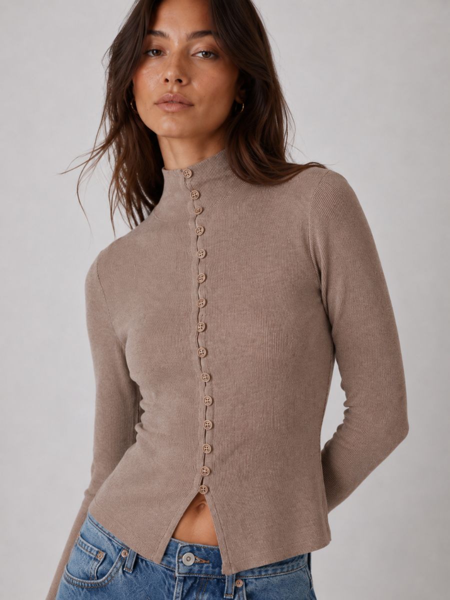 Reve Button Knit Top