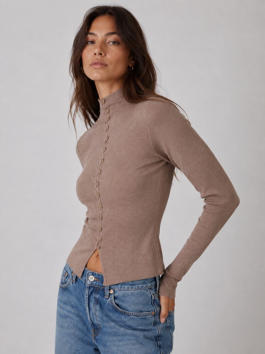Reve Button Knit Top