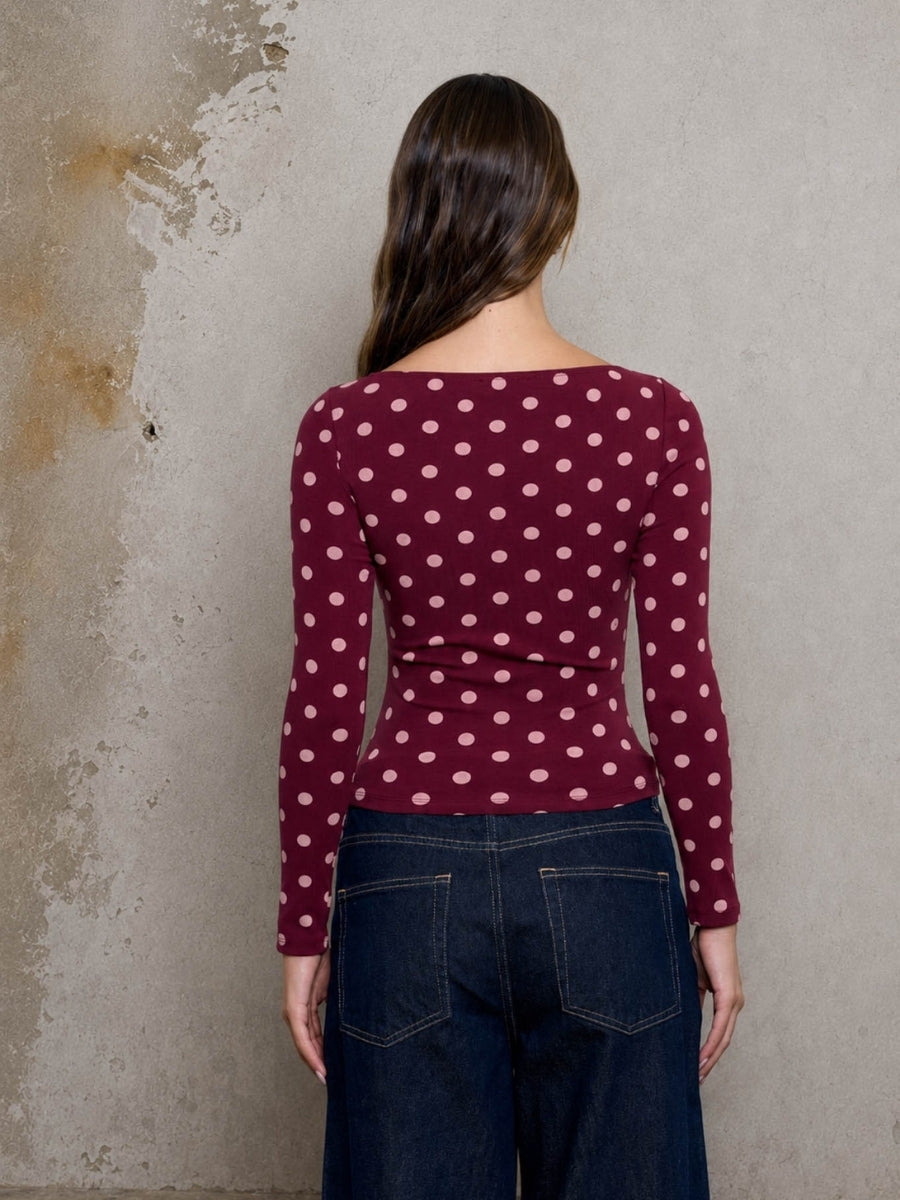 Michelle Polka Dot Knit Top