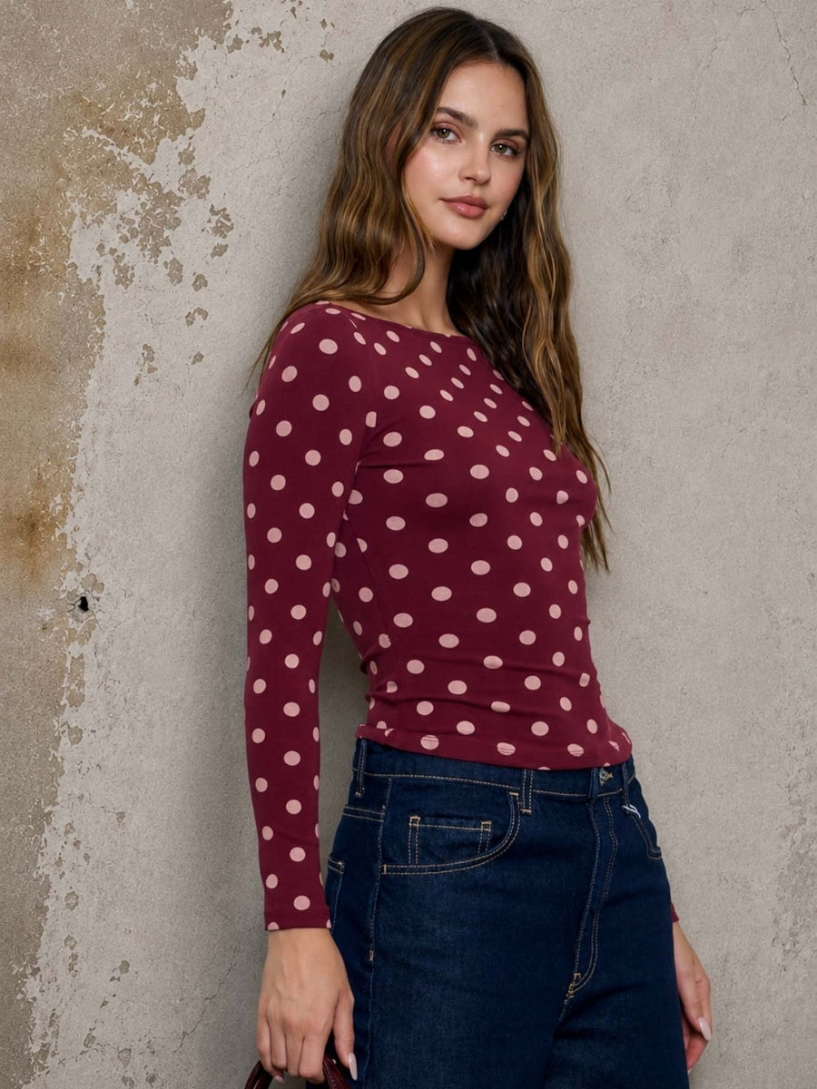 Michelle Polka Dot Knit Top