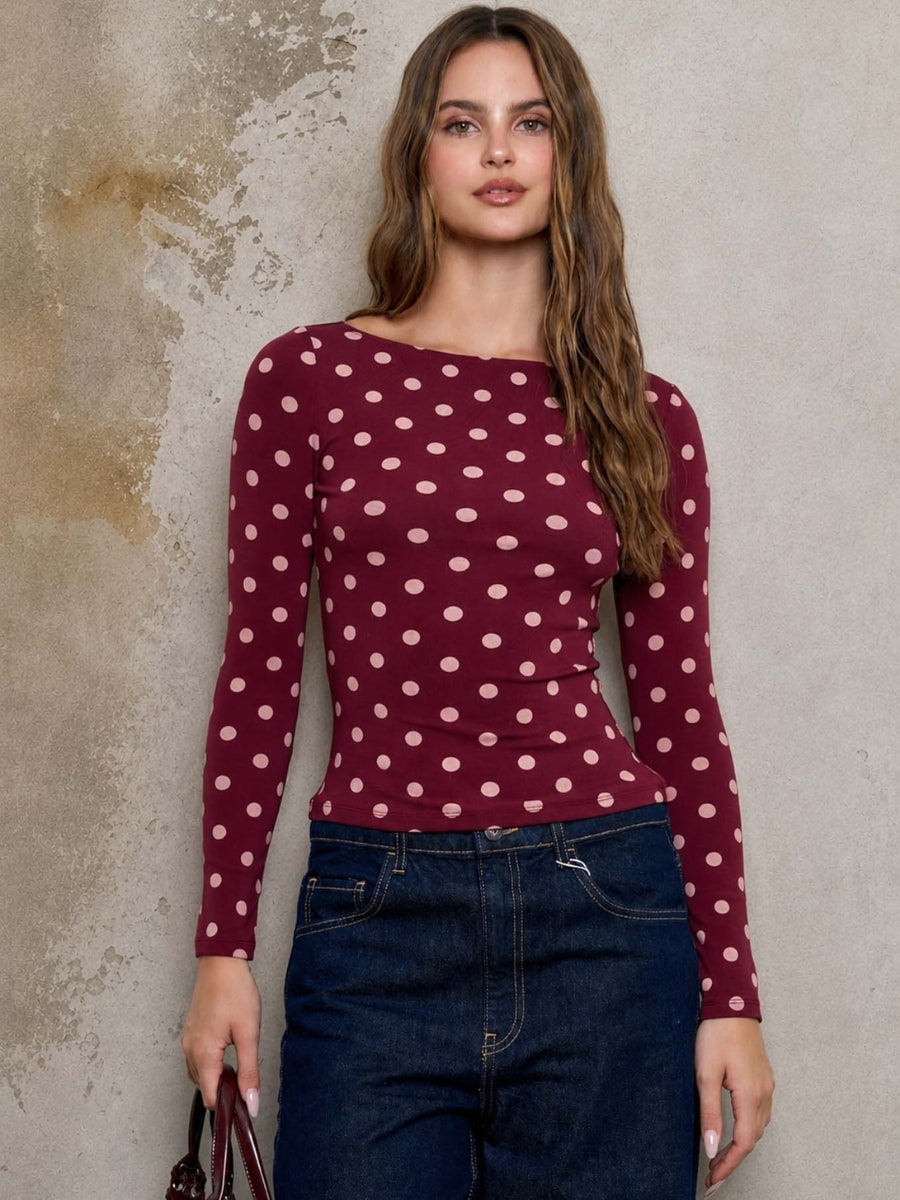 Michelle Polka Dot Knit Top