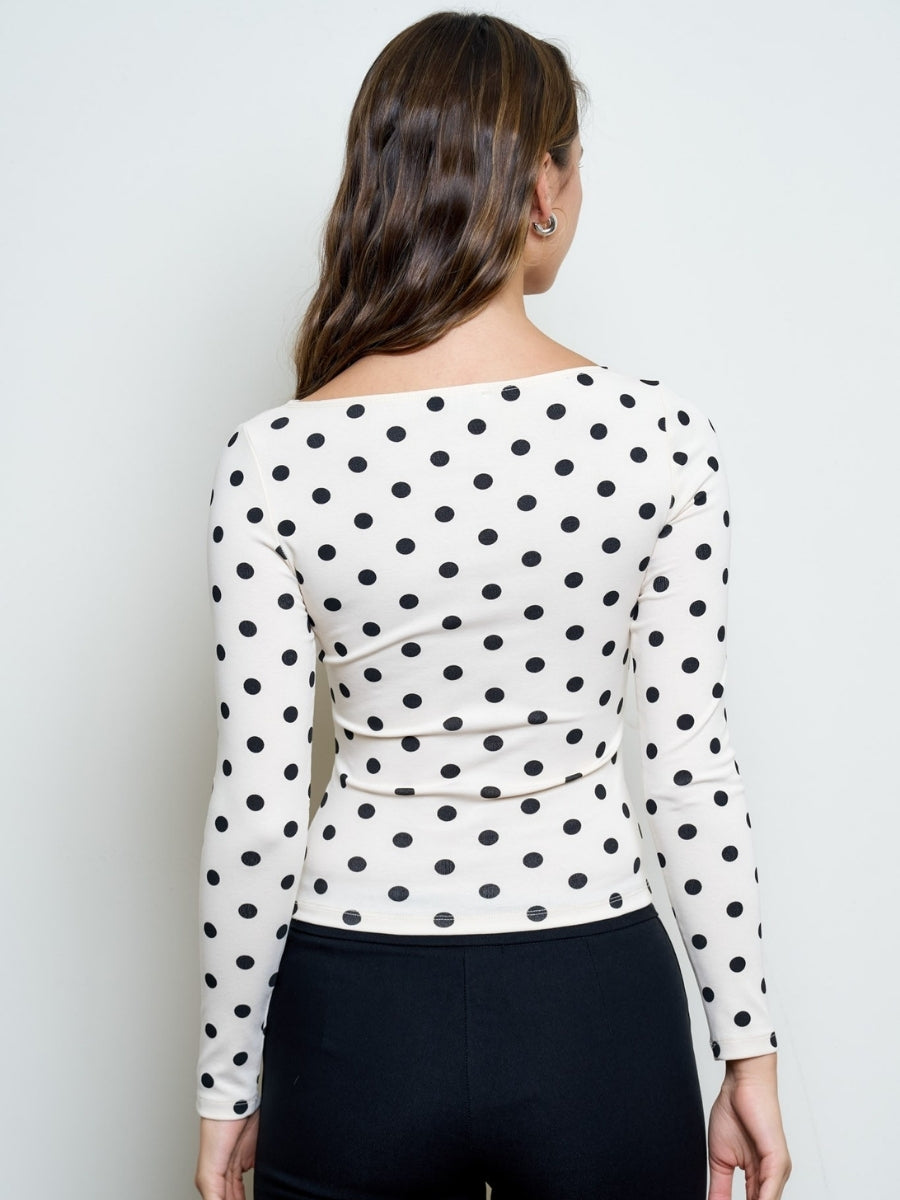 Michelle Polka Dot Knit Top