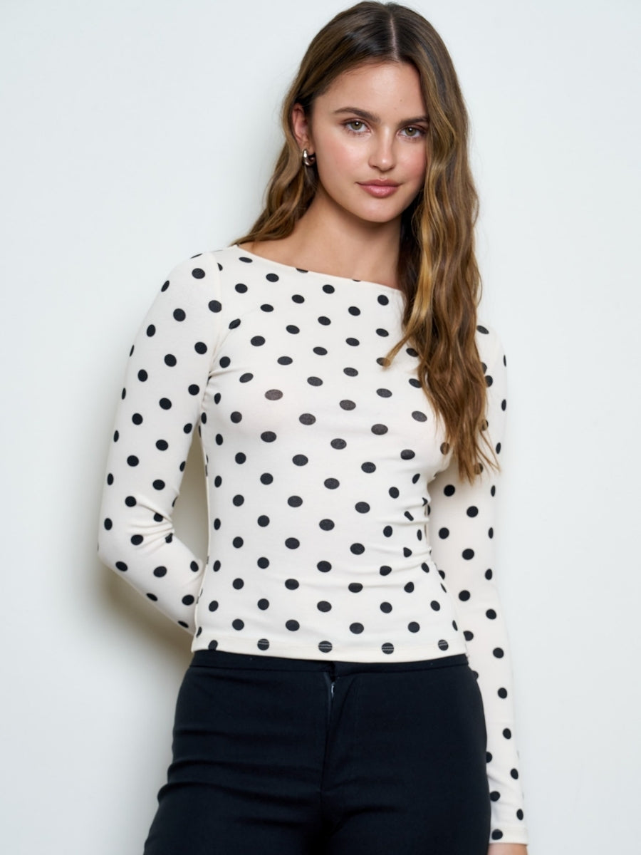 Michelle Polka Dot Knit Top