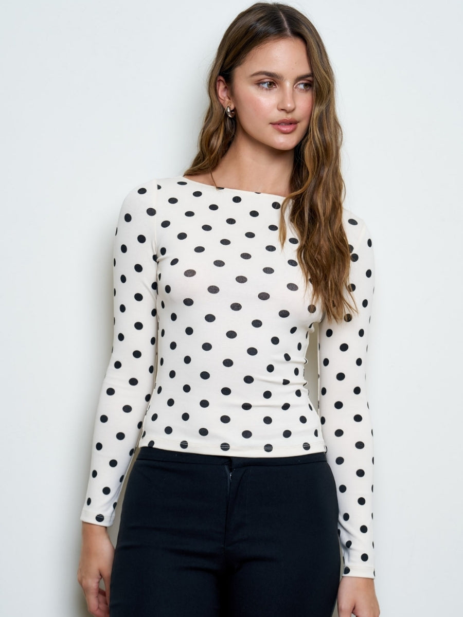 Michelle Polka Dot Knit Top