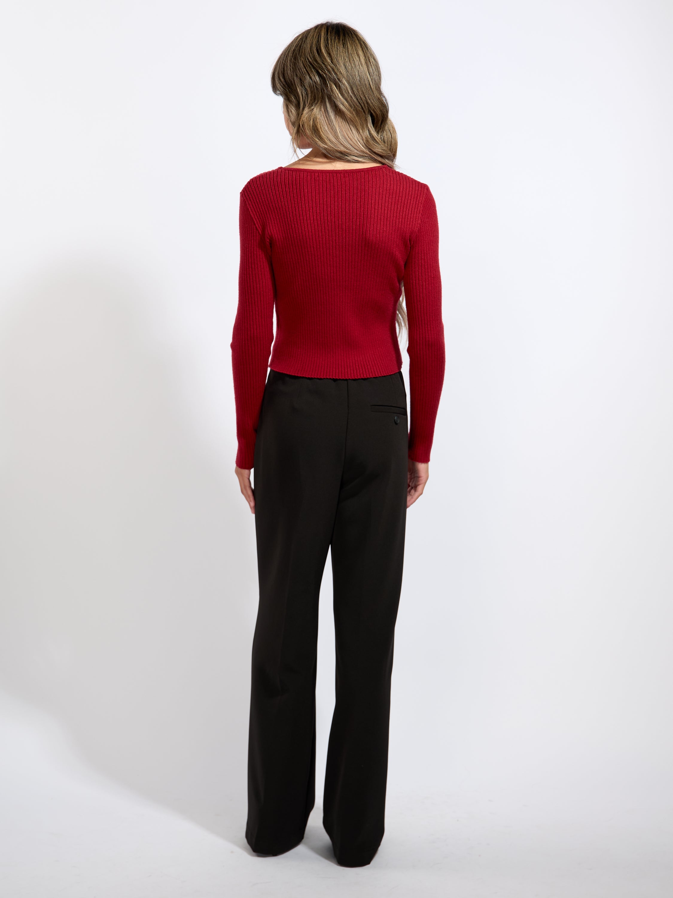 Ashley Long Sleeve Open Bow Knit Top