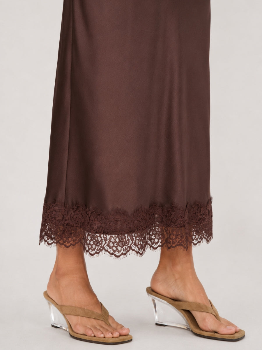 Emma Satin Lace Skirt